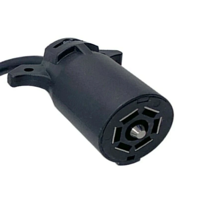 QM82 Trailer Connector Light Converter US Vehicle 7Pin Socket to EU 7Pin Round Plug Connector Easy Installation