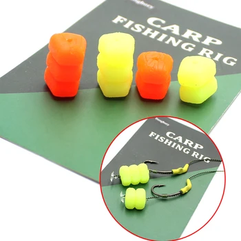 잉어 낚시 미끼 노란색 및 빨간색 더블 콘 팝업 부리, 헤어 쵸드 헬리콥터 로니 리그 루어, 잉어 낚시 피더 태클