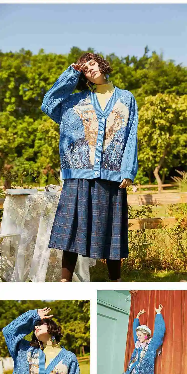 Brilliant Art and Paranoia Retro Cardigan Sweater Coat - Image 1