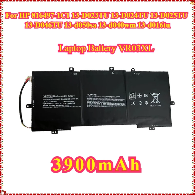 CRLYLC 45Wh VR03XL Batteria per HP Pavilion 13-D 13-D000NG 13-D002NG 3-D020NG 13-D046TU 13-D025TU 13-D024TU 13-D051TU Series 816238-850 816243-005 816497-1C1 HSTNN-IB7E TPN-C120 VRO3XL Battery