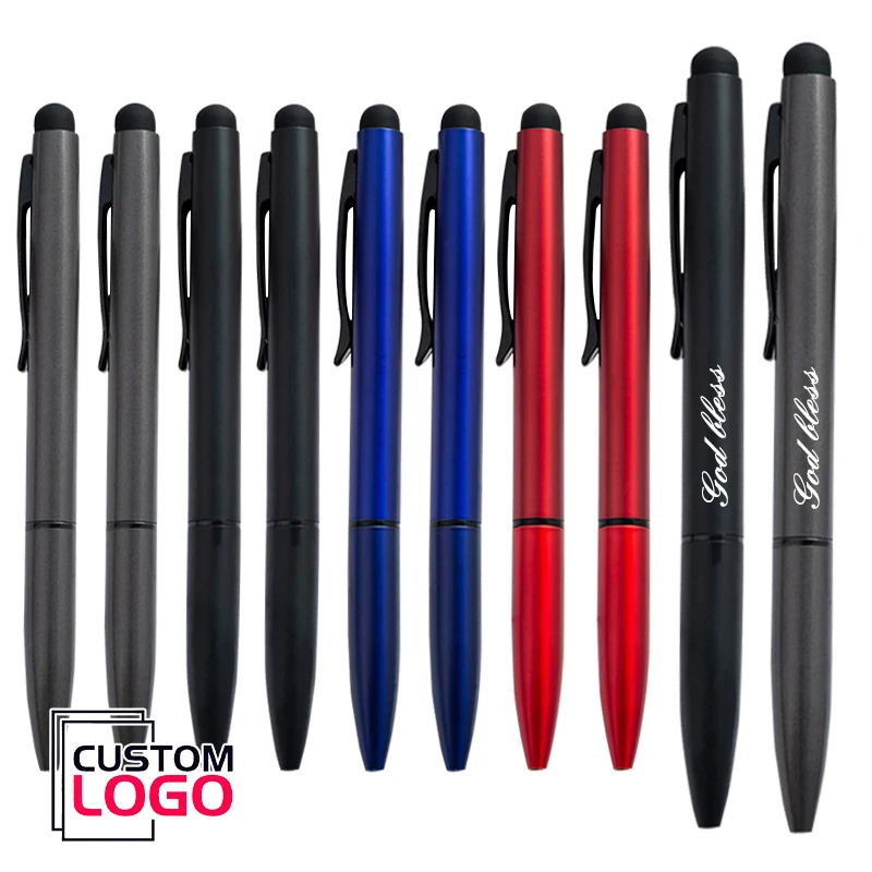 10Pcs/Lot Custom Logo Multifunction Metal Screen Touch Ballpoint Pen Advertising Pens  School Stationery Office Supplies Wholesa 10pcs msc 20a multifunction case holder pouch bag for motorola gp328 baofeng uv 5r uv b5 uv82 uv6 uv8d gt 3 a52 walkie talkie