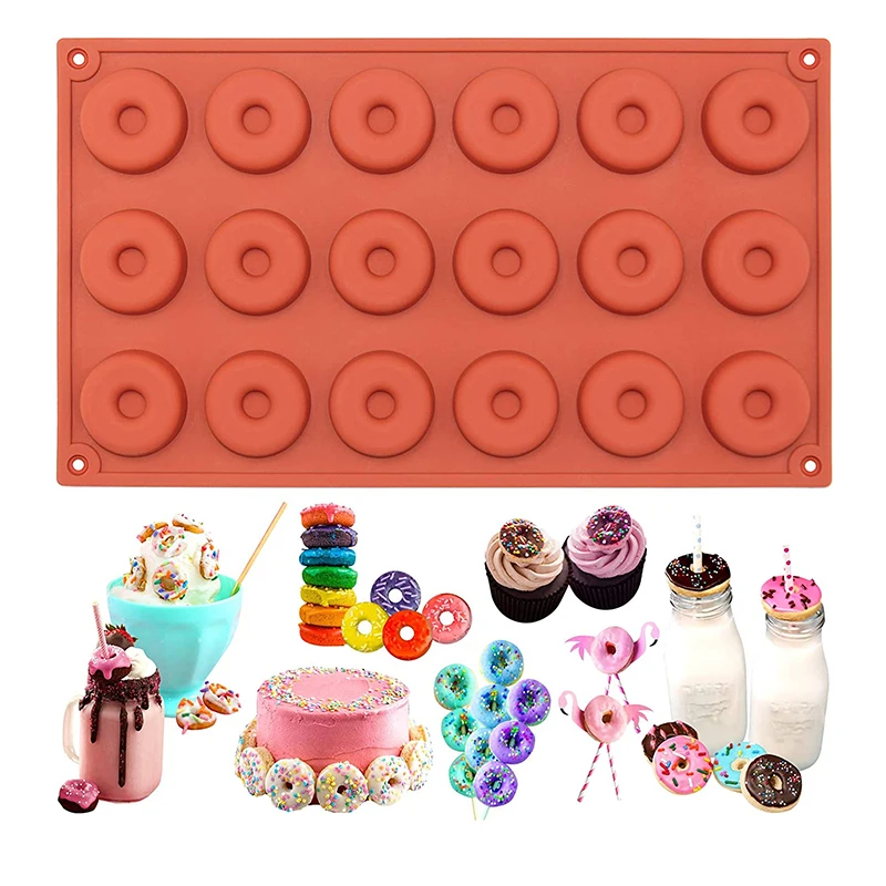Mini Donut Chocolate Mold 3D Swirl Gummy Silicone Mould Pudding Candy Fondant Moule Cake Decorating Tools Kitchen Accessories