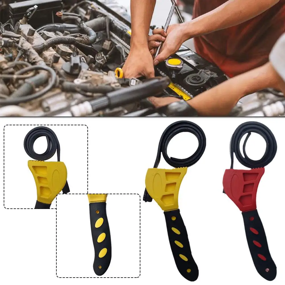 

Multifunctional Belt Wrench Adjustable Rubber Strap Oil Jar Wrench Wrench Pipe Cartridge Filter Opener Wrench Disassembly T E1H9