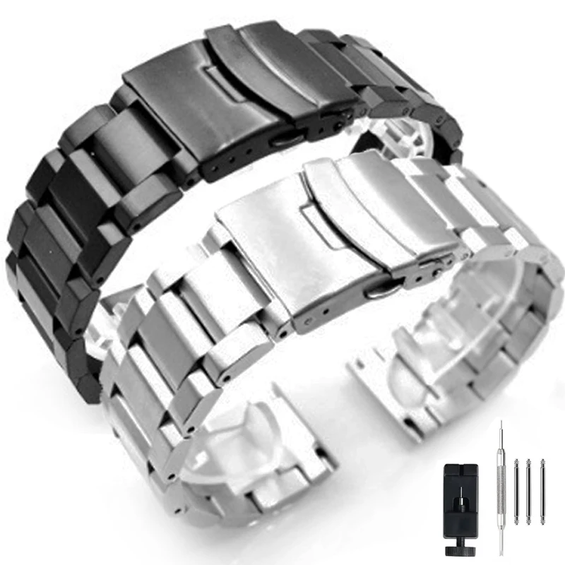 

Ремешок из нержавеющей стали для Samsung Watch 5 4 3 Huawei Watch GT3 4, люксовый браслет с твердой пряжкой, 18 мм 20 мм 22 мм 24 мм