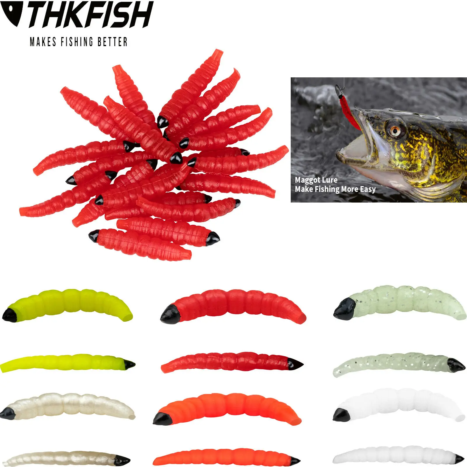 Maggot Grub Soft Bait Fishing  Maggot Soft Lure Baits Smell