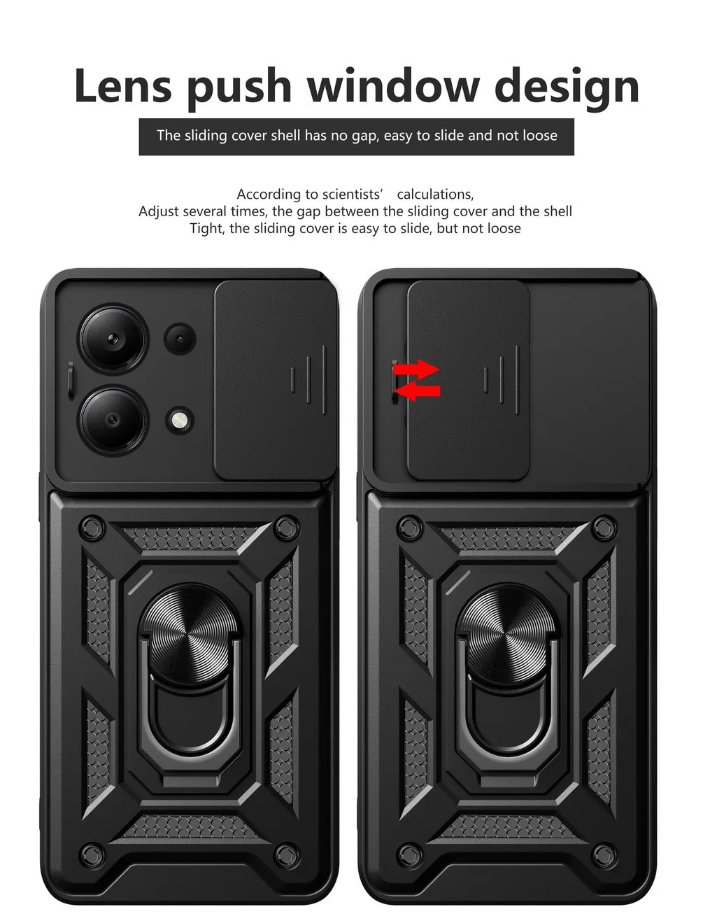 POCO M6 Pro 4G X6 Pro F5 Pro X5 Pro M5 X4 Pro M4 Pro F3 GT X3 NFC POCO C65 갑옷 하이브리드 링 뒷면 커버 용 카메라 보호 케이스