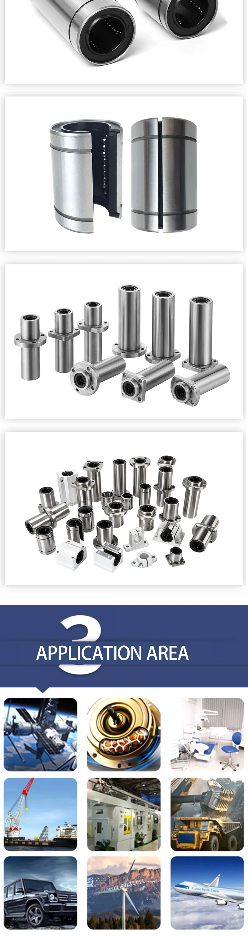 Description Picture 4 of itemCHINA MYT Linear bearing guide circular flang anti rust nickel plating LMFP6AUU LMFP8AUU LMFP10AUU LMFP12AUU LMFP13AUU LMFP16AUU