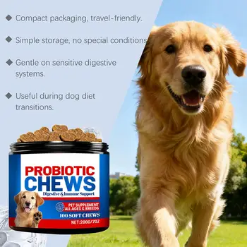 Integratore per la salute dell'intestino del cane Dolcetti morbidi e sani 200g Compresse per alleviare il prurito della pelle del cane di piccola taglia per il pasto Cambiamenti stagionali del cibo