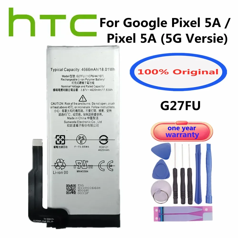 

High Quality G27FU Original Battery For HTC Google Pixel5A Pixel 5A 5G Versie 4620mAh Phone Replacement Batteries Bateria