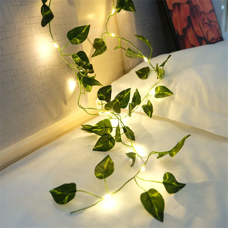 Flower Green Leaf String Lights 2M-10M Artificial Ivy Vine Fairy Light Wedding Party Decoration Christmas Home Room Wall Plant led string lights decorative lights string lights led fairy lights