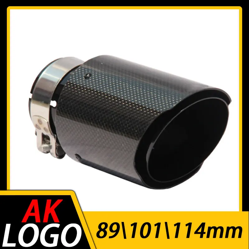 1PCSblackCarbonFibreExhaustSystemMufflerPipeTipStraight