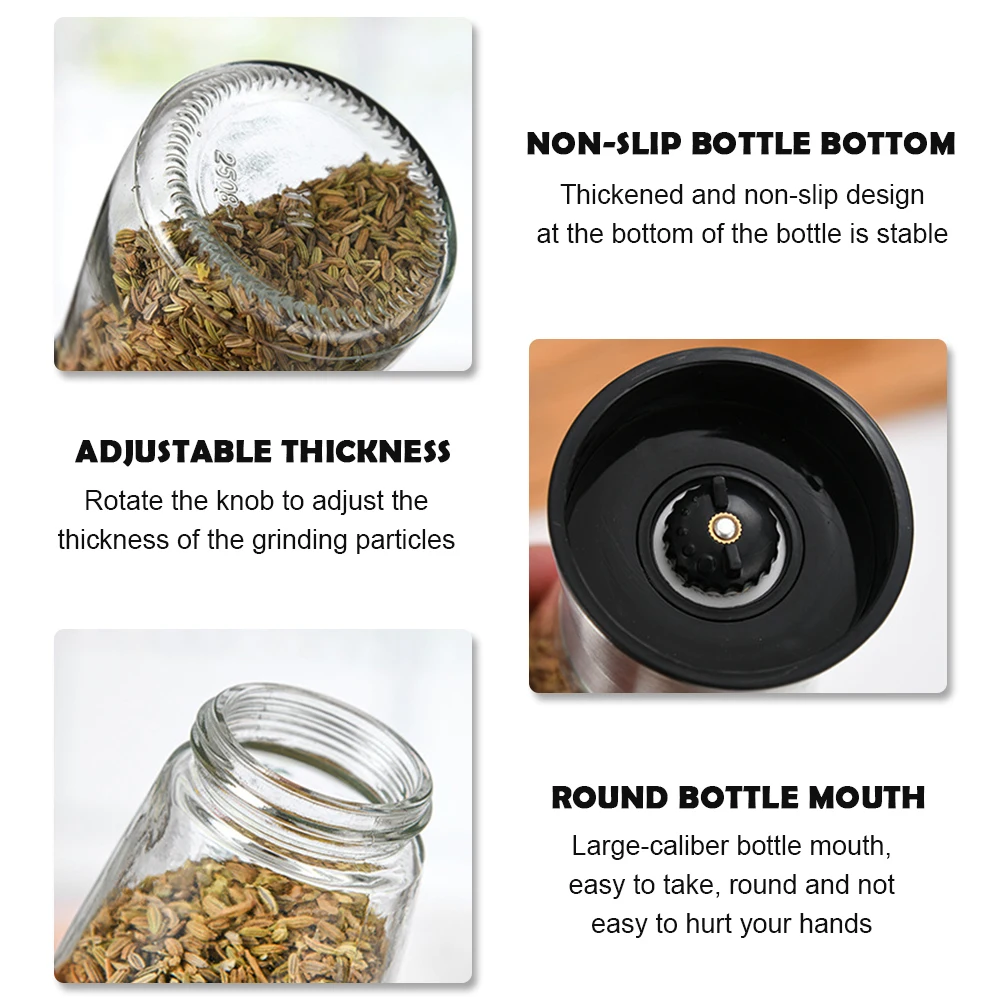 Stainless Steel Mill Pepper/Salt/Spice Grinder - Essential Kitchen Gadget with Glass Storage Container - Image 3