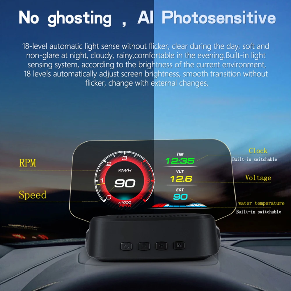 Geyiren C2 ׺̼ HUD  , OBD2 GPS  ÷, ڵ º ǻ, ڵ   Һ
