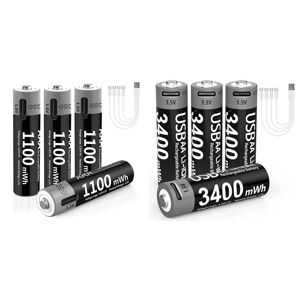 AA & AAA USB Rechargeable Li-ion Batteries 1