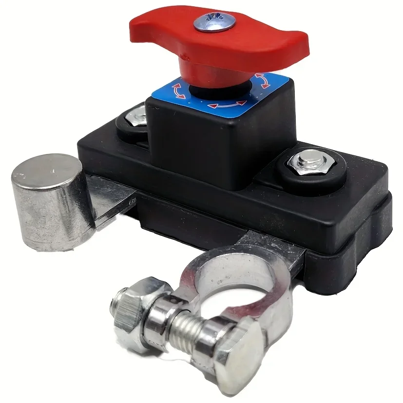 Universal Car Battery Disconnect Switch with Manual & Automatic Circuit Breaker – Anti-Power Off Leakage Protector (12V/24V)