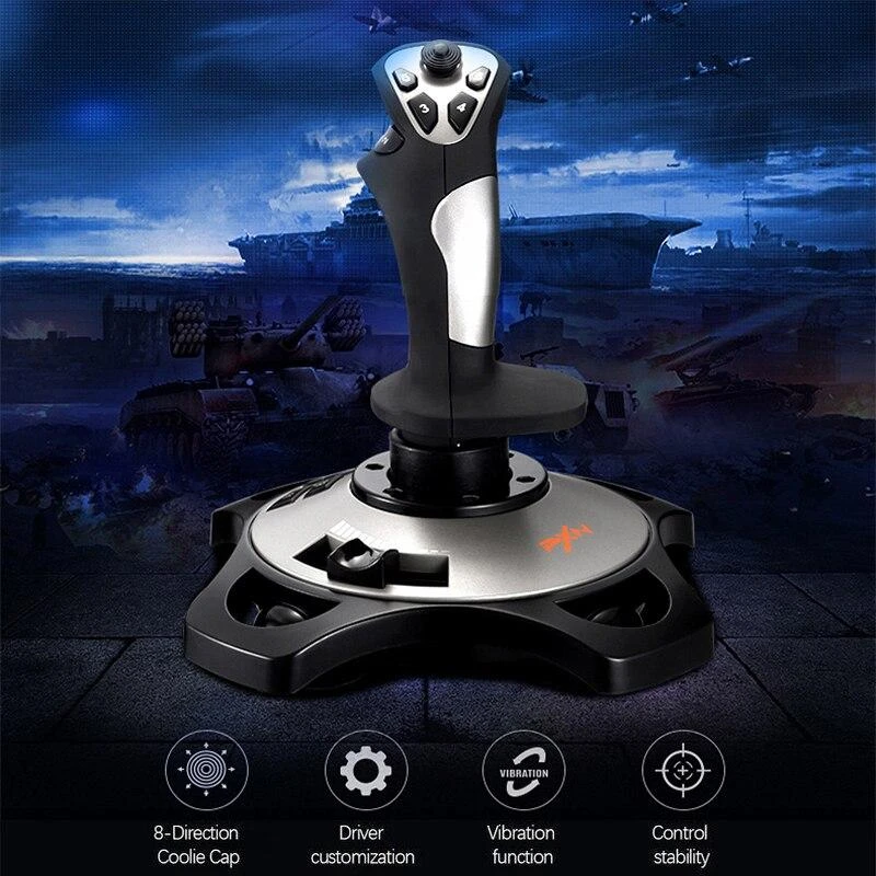 PXN-2113 Flight Simulator Gamepad Controller Joystick For PC/Desktop Simulation Aircraft Vibration Game Controller Accessories