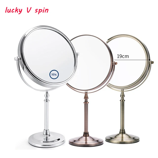 Espejo especial para maquillaje, espejo de escritorio de 8 pulgadas, espejo  de doble cara, 1 aumento, baño de hotel, espejo giratorio de 360 grados