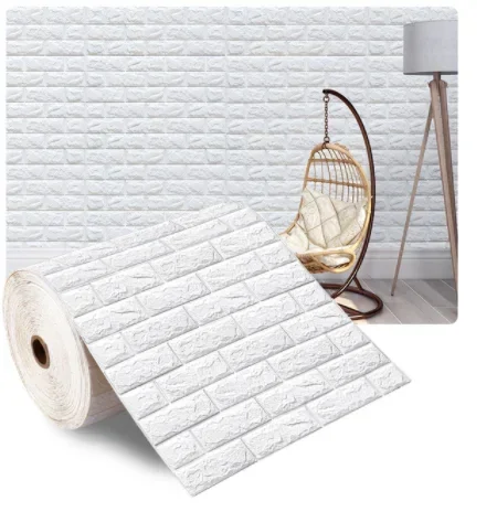 1/5/10 מטר/גליל מדבקת קיר רטרו 3D מדמה לבנה מטוס מדבקת קיר רהיטים טפט לסלון מטבח