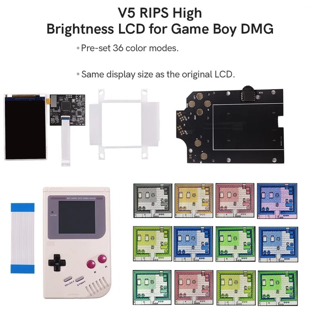 Kit Écran Lcd Rétro-éclairé Pour Console Gameboy Dmg Gb Dmg, 8 Modèles  Colorés, Plein Format, Avec Coque Prédécoupée - Accessoires - AliExpress