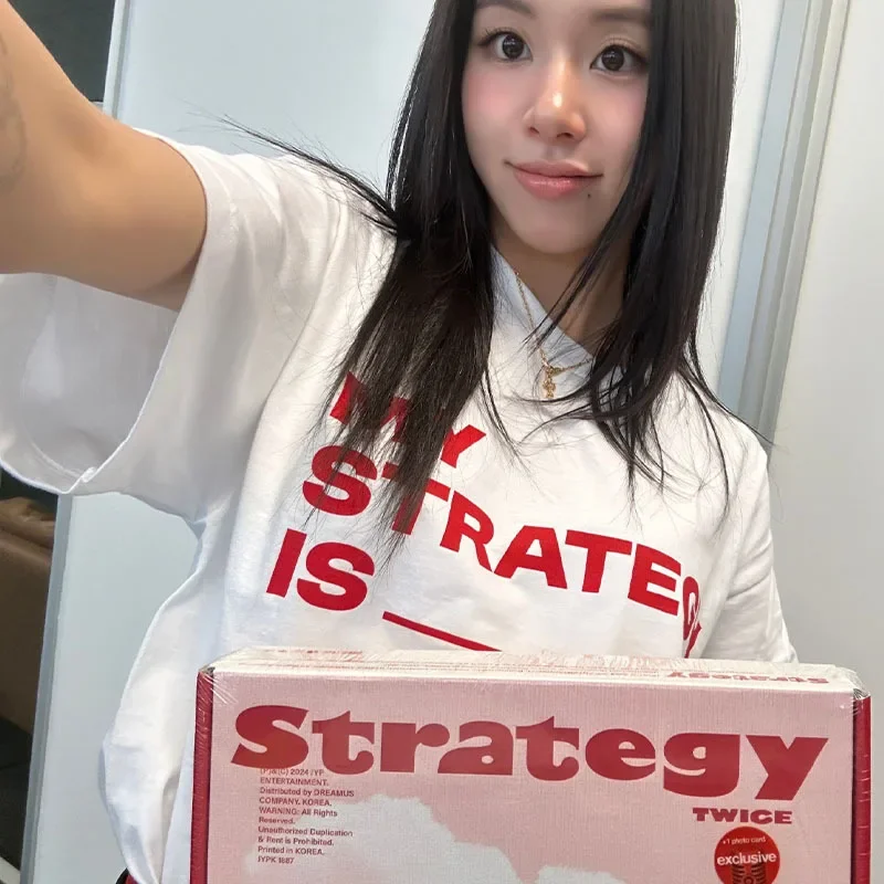 KPOP Twice 14th Mini Album STRATEGY T Shirt Men/Women Harajuku 90S