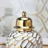 Ceramic Light Luxury Electroplated General Cans European Style Flower Vase Crafts Decorative Decorative Storage Tanks with Soft 3