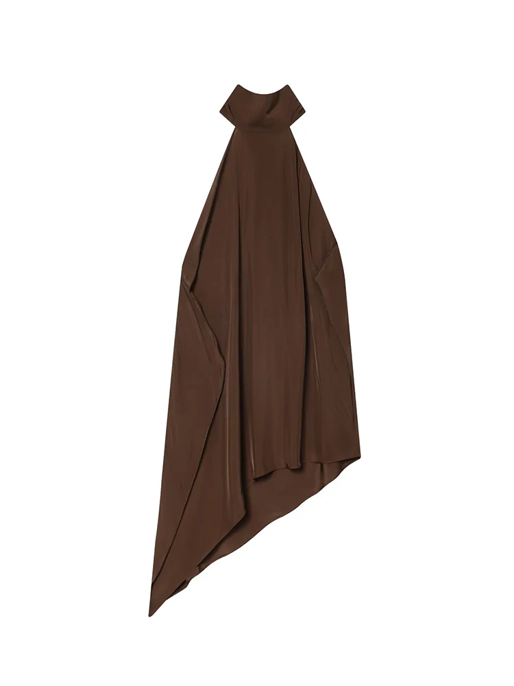 New Women Halter Tops Fashion Backless Elegant Asymmetrical Top Casual Sleeveless Solid Color High Street Female Chic Tops