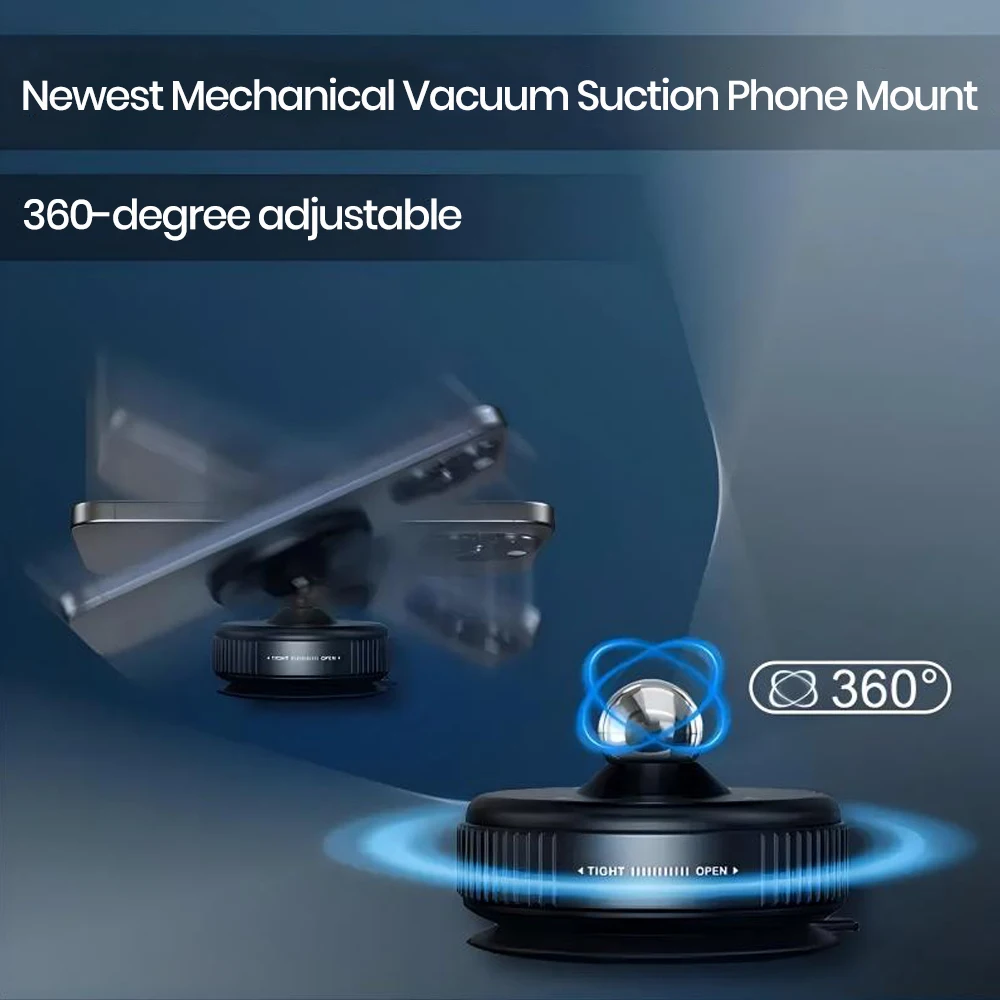 Car Phone Holder Magnetic Vacuum Magnetic Suction Phone Holder, 2025 New Magnetic Suction Phone Mount Foldable And Retractable, 360° Rotation Hands-Free Magnetic Cell Phone Holder For Car Mirror & All Smooth Surface