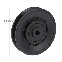 Universal Bearing Pulley Wheel Abration Pulley Bearing 90mm Wearproof Gym Parts Replacement for Fitness Accessories 4pcs Black 2