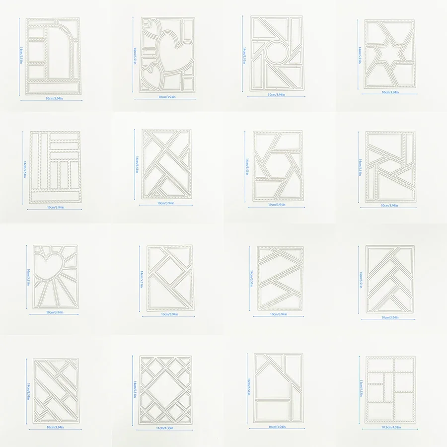 14 10CM Background Frame Metal Cutting Dies for Scrapbooking Card Making Craft Knife Mould Blade Punch Stencils metal cutting dies