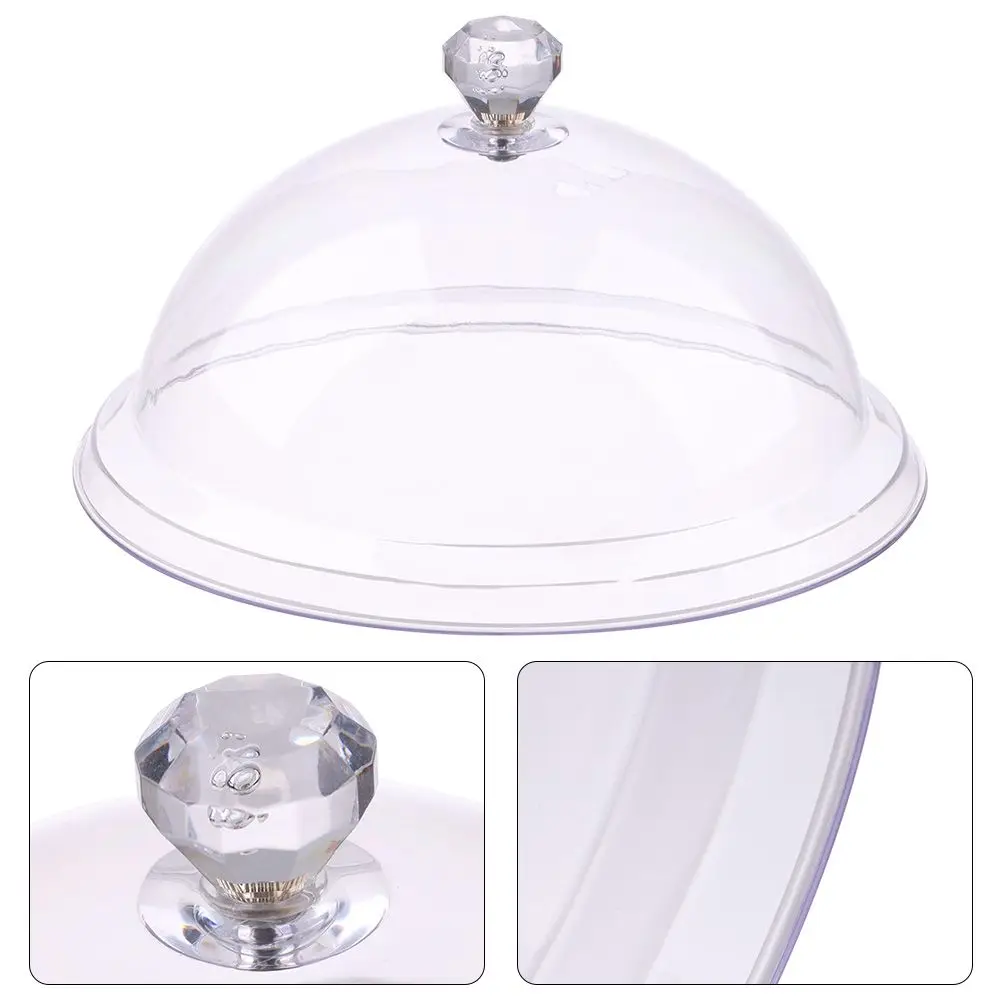 Cake Plate Bread Fruit Display Holder Creative Acrylic Tempered Plastic Food Cover Dust Cover Round Dish Party Decoration