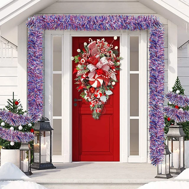 Új Karácsonyi Koszorú Koszorúfarka Fejjel Lefelé Lógó Díszek Bejárati Ajtó Faldekorációk Boldog Karácsonyfa 2022 - Image 3