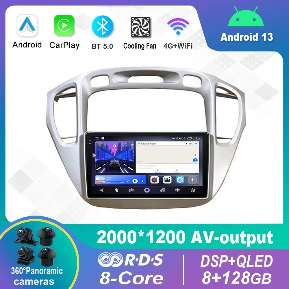 

Android 13,0 мультимедийный экран Стерео Авторадио для Toyota Highlander 1 XU20 2001-2007 GPS навигация Carplay