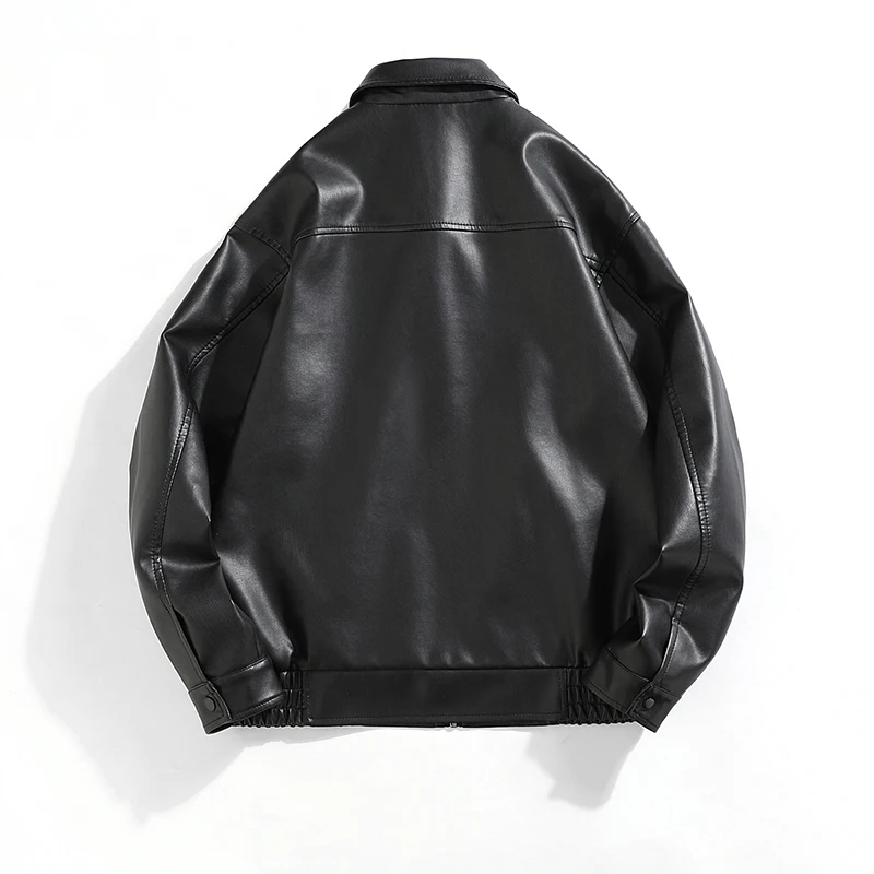 Hip Hop Autumn And Winter Men's Faux Leather Jacket Bomber