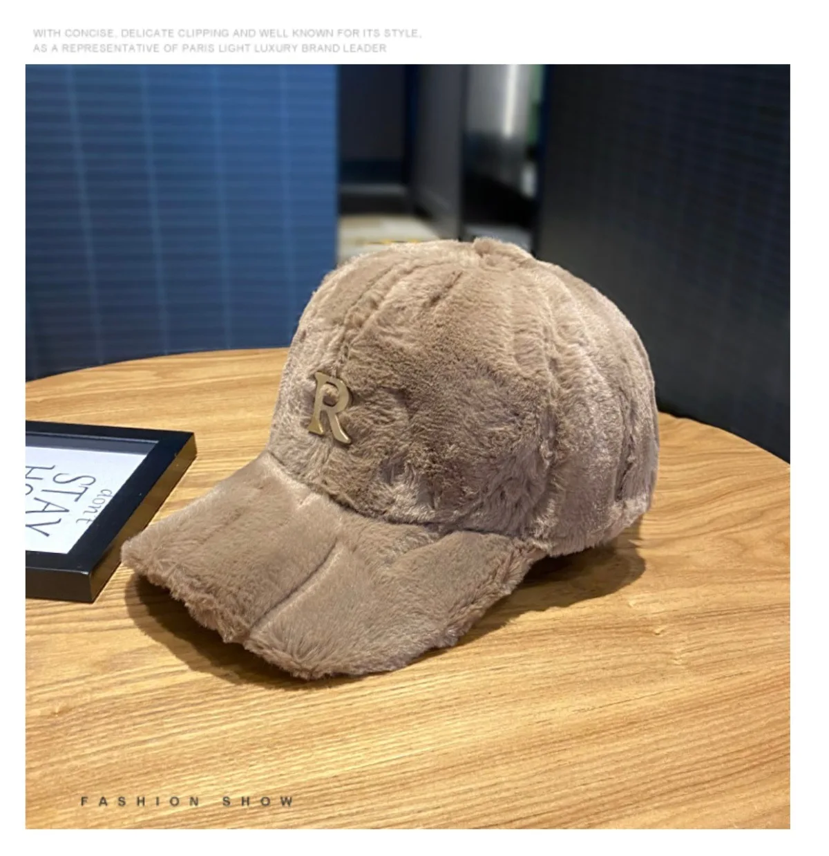 Herbst Winter Baseball Kappe Hüte Für Frauen Faux Verdickt Warme Plüsch Snapback Kappe Metall Brief Mode Zubehör Neue – Detail 9