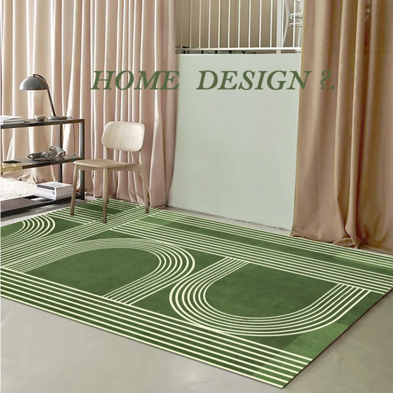 

Retro Striped Carpet Large Decorative Living Room Sofa Rug Solid Color Simplicity Bedroom Polyester Home Floor Mat Easy To Clean