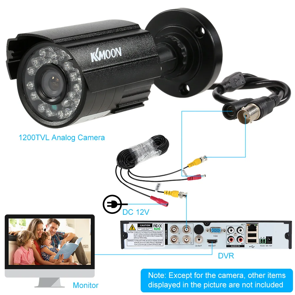 200TVL Analog Camera CCTV Bullet Camera 24 IR Lamps Night Vision 1/3’’ CMOS IR-CUT Waterproof For Home Security PAL System 4