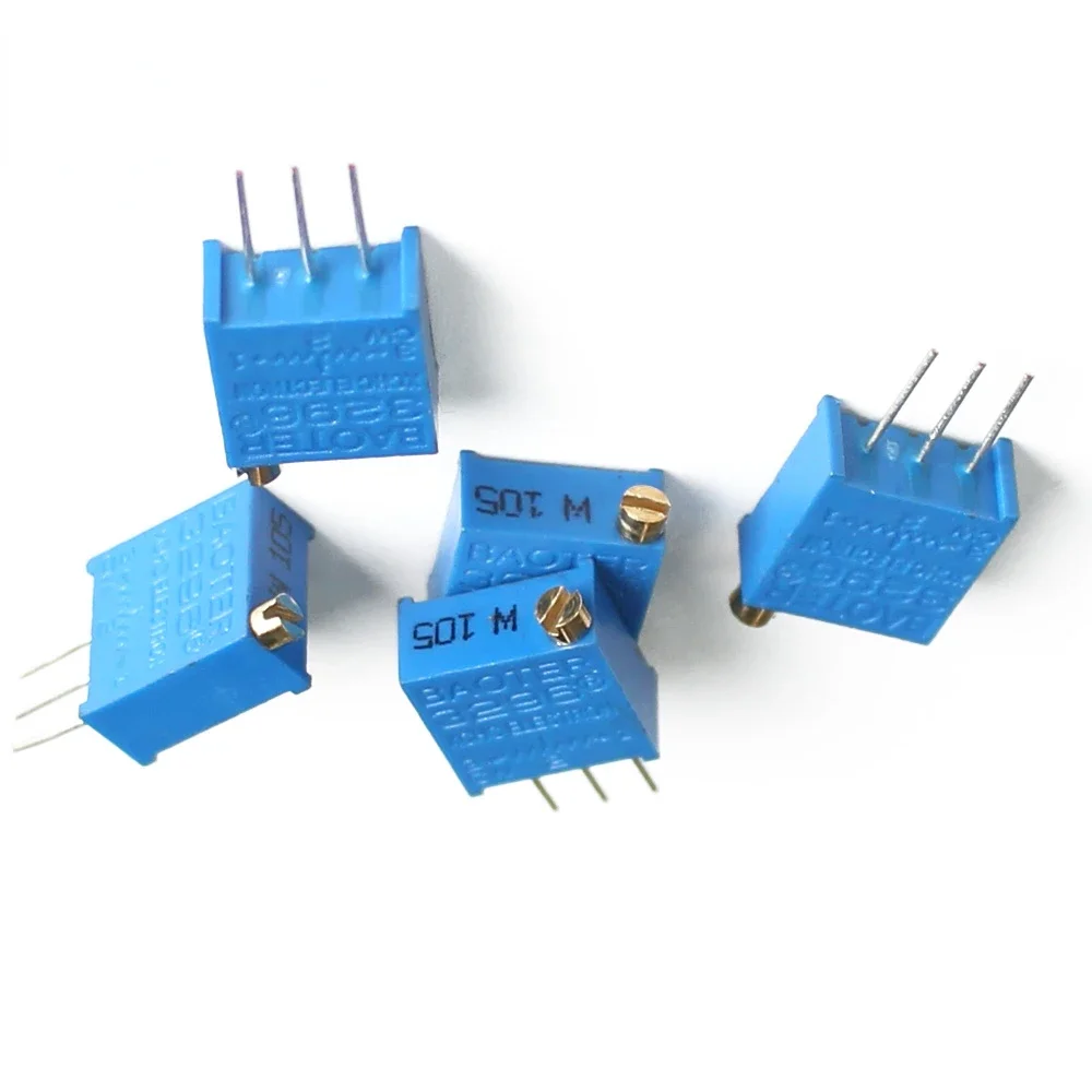 Adjustable Resistor Multiturn Potentiometer Linear Potentiometer Rotary Potentiometer Potentiometer Kit Trimmer Potentiometer 20PCS 3296W Trimpot Trimmer Potentiometer 100R 500R 1K 2K 5K 10K 20K 50K 100K 500K 1M Precision Adjustable Resistance Multi-turn