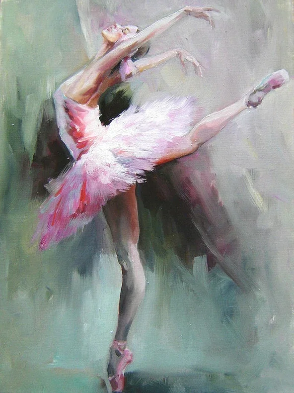 YSCOLOR Diamond Painting 5D Kit - Ballerina 30x40cm, Tela Adesiva Con Diamanti Rotondi, Fai Da Te, Regalo Home Decor