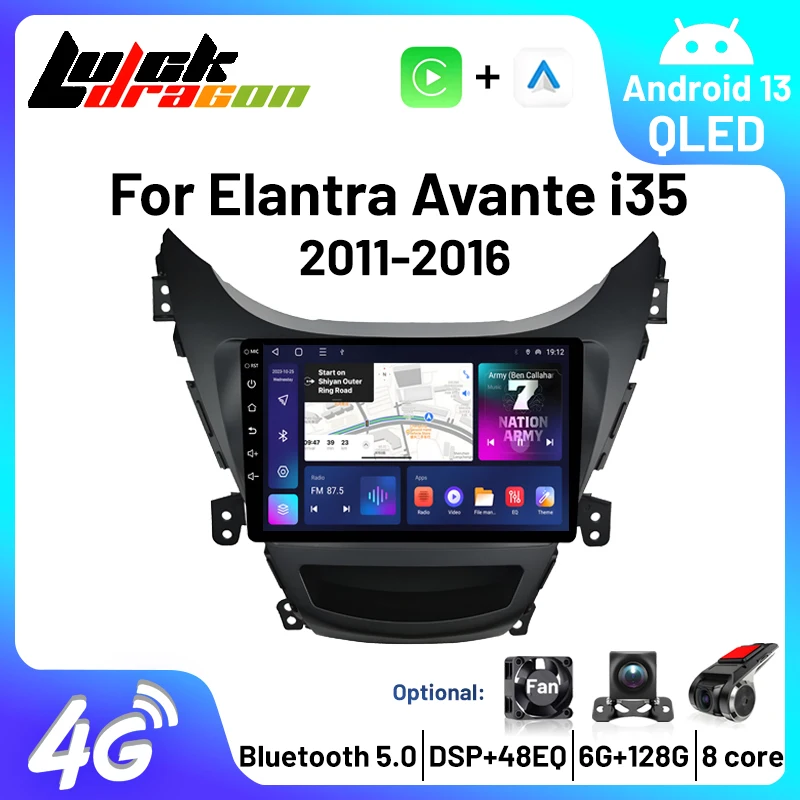 

Car Radio Android 13 For Hyundai Elantra Avante I35 2011 - 2013 2014 2015 2016 Multimedia Player GPS Navigaion 2 din Stereo DVD