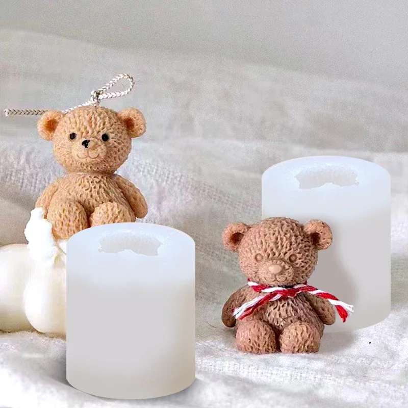 Cute Bear Candle Silicone Mold DIY Decoration 3D Scented Candle Molds Durable Handcraft Crystal Epoxy Soap Making Mould silicone mold silicone candle mold aromatherapy candle mold silicone candle molds candle mold
