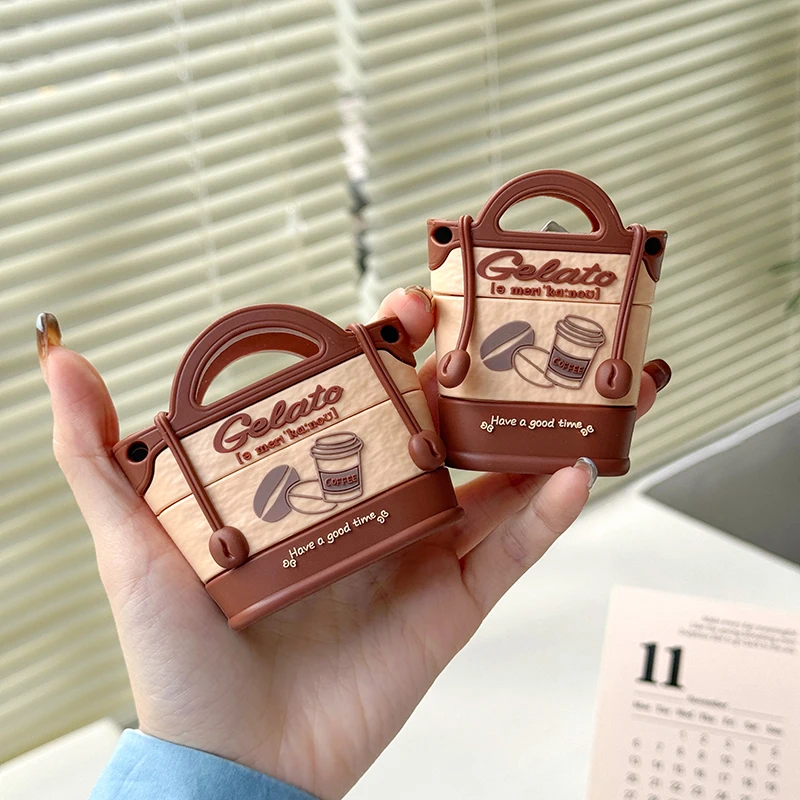 Borsa Da Caffè Custodia Da Caffè Italiana Per Apple Airpods 2 3 Generation Cover Per Airpods Pro 2Nd Gen Per Air Pods 3Rd Guscio Protettivo