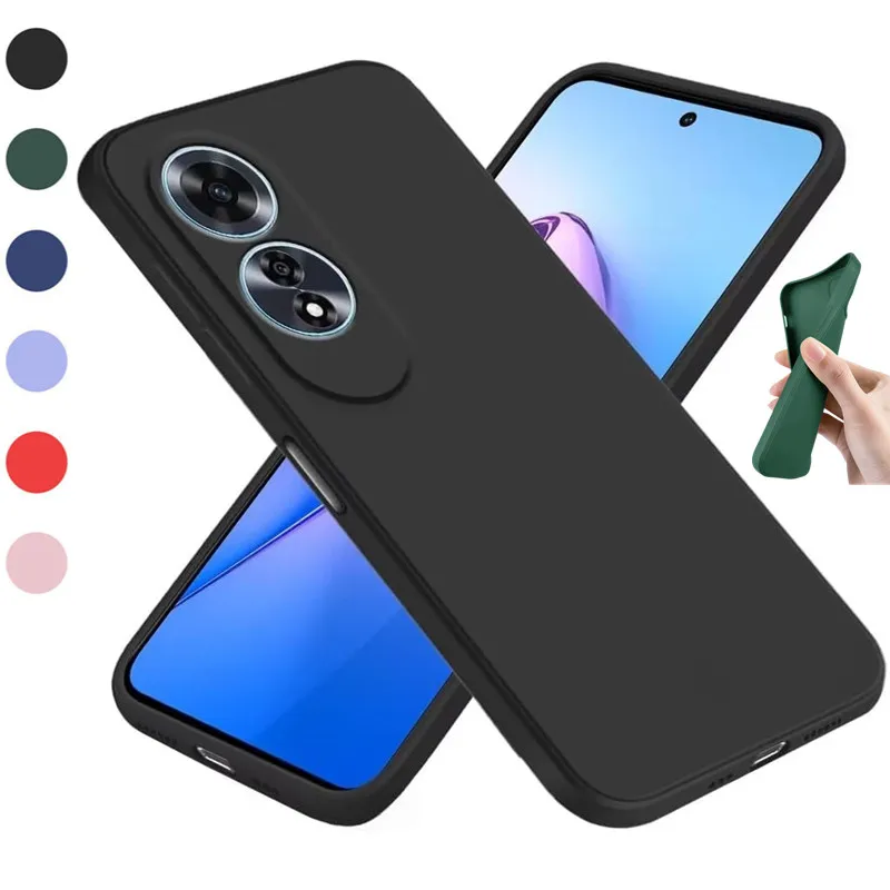 Flexibler TPU-Fall aus flüssigem Silikon für OPPO A60 A79 5G A98 A78 A58 A38 A18 A57 A57S Schutzhülle Fundas Coque Capa_voghion.com