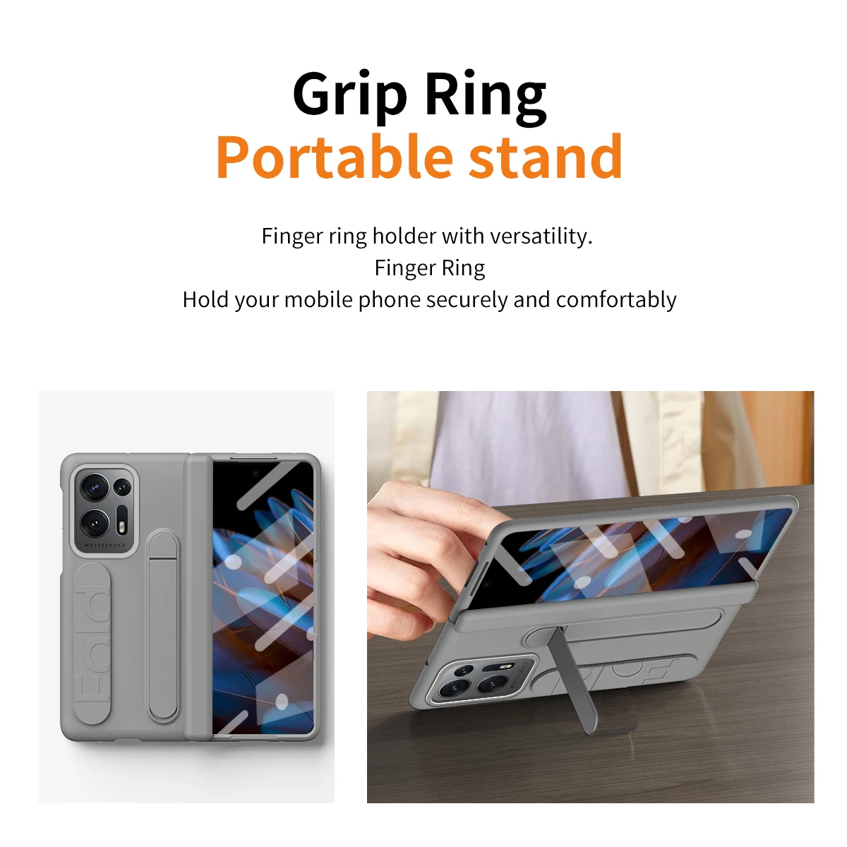 Silicone 180° Rotating Wristband Stand with Hinge 3-in-1 Full Lens Protection Drop-proof Phone Case