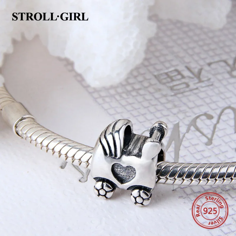 Fine Diy Beads Baby Boy and Girl Carriage Charms Collection Silver Color 925 Fit Authentic European Bracelet Jewelry Gift gucci ring