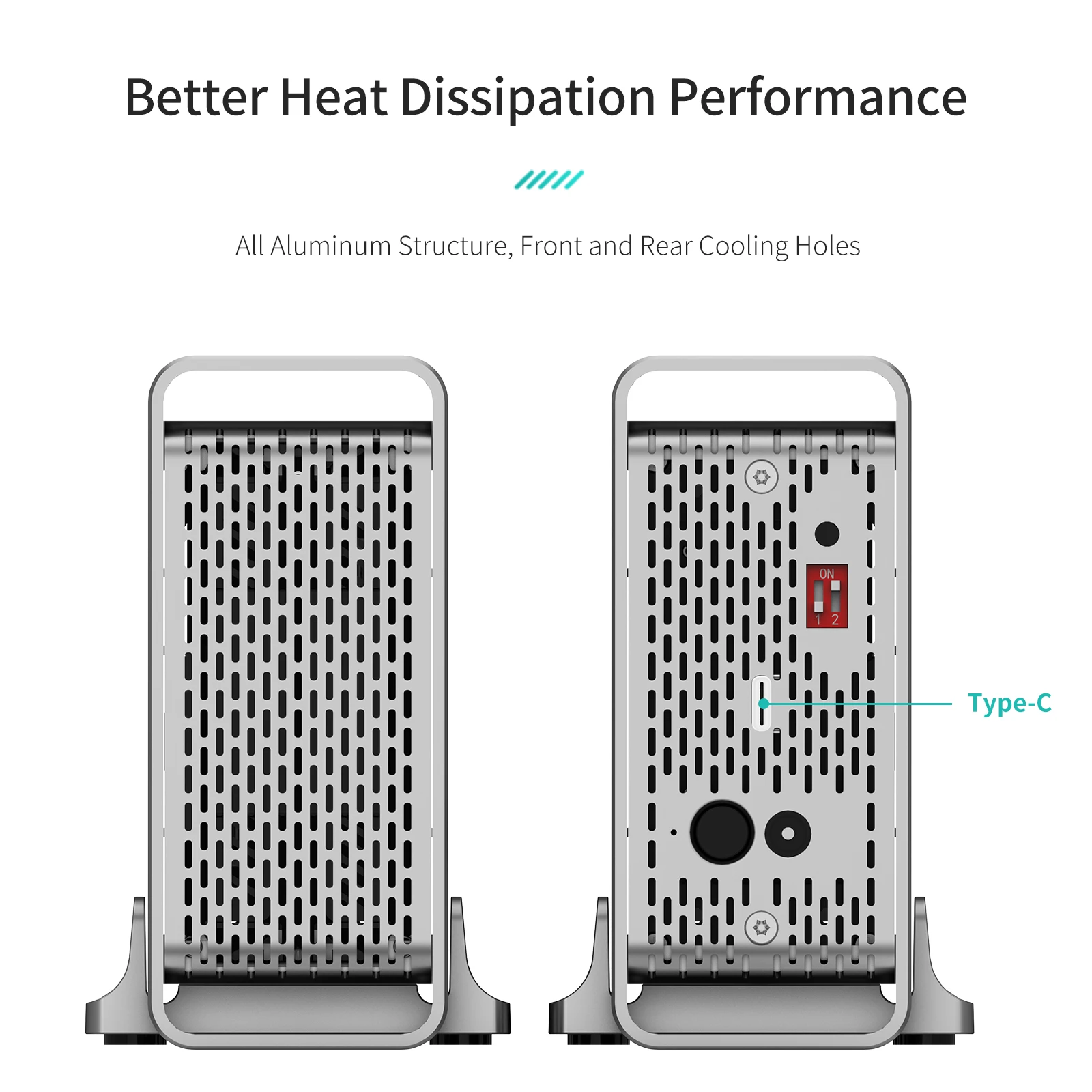 Yottamaster USB3.1 Gen2 10Gbps Type-C 2베이 RAID 인클로저 지원 RAID 0 /1 /SPAN 3 RAID 모드 SATA 외장 하드 드라이브 스토리지