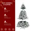 7ft Pre-lit Artificial Christmas Tree Snow Flocked Full Prelighted Xmas Tree with 1687 Branch Tips,450 LED Light 8 Modes 6