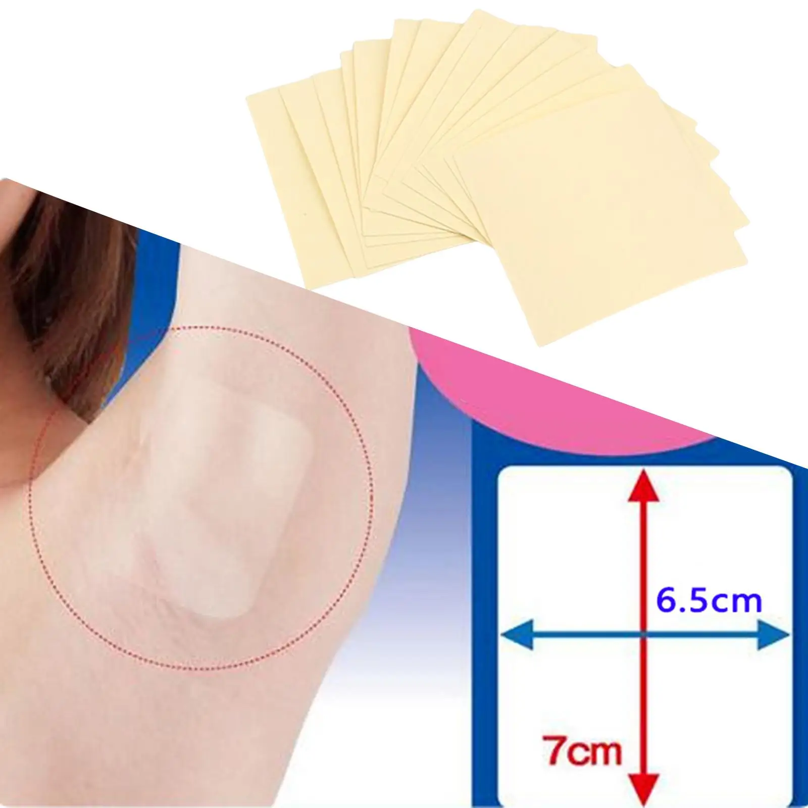 20x Underarm Sweat Pads Non Visible Comfortable Anti Sweat Underarm Shielding Antiperspirant Sticker Armpit Sheet for Women Men