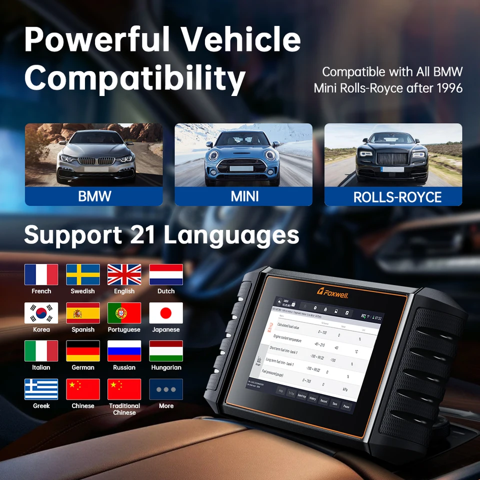 FOXWELL NT710 All System Bidirectional OBD2 Scanner For Mercedes, Sprinter, Smart - 2025 Version