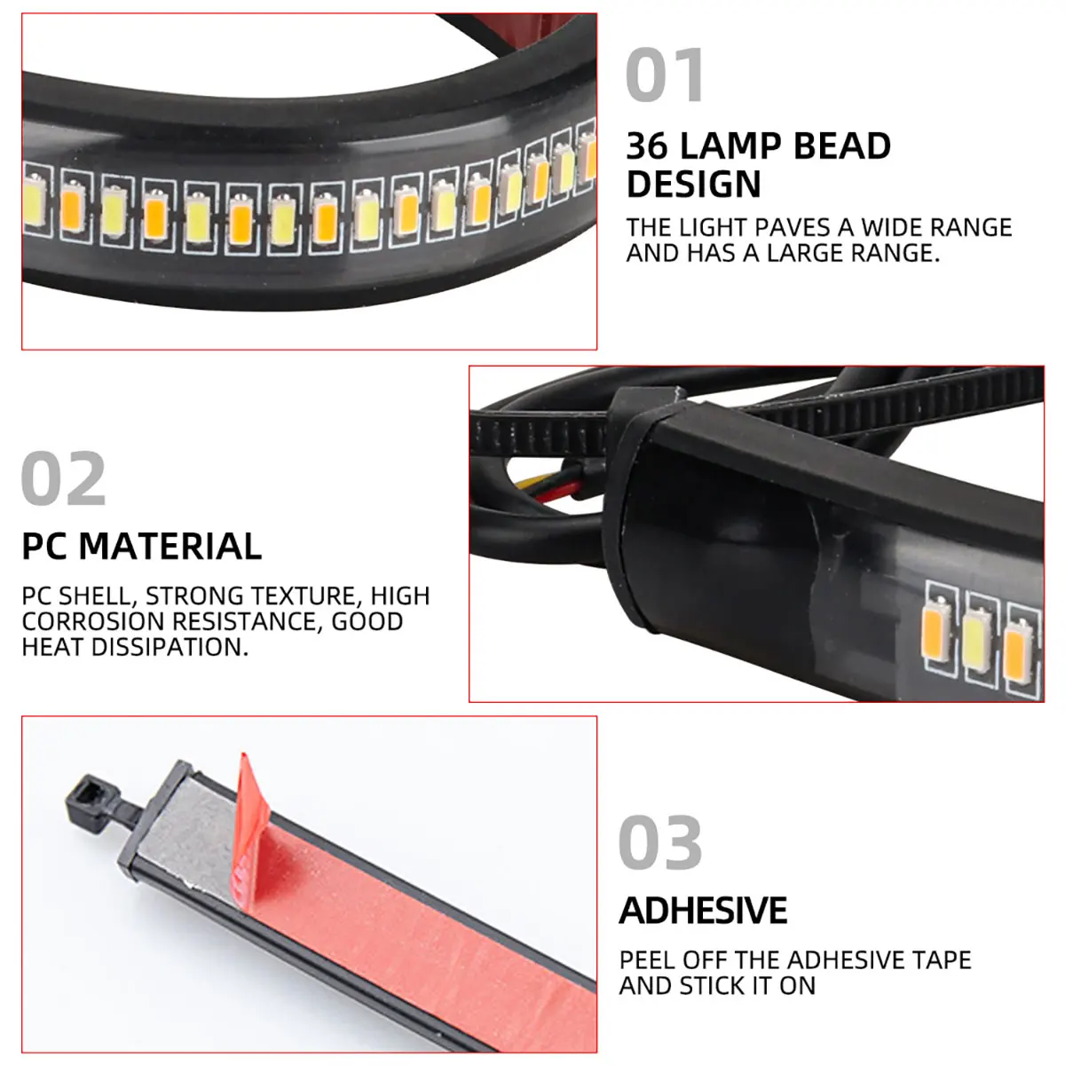 motorcycle led lights 2 Pcs 12V LED motorcycle turn signal light & DRL ring fork strip lamp flashing blinker amber white moto flasher auto accessories