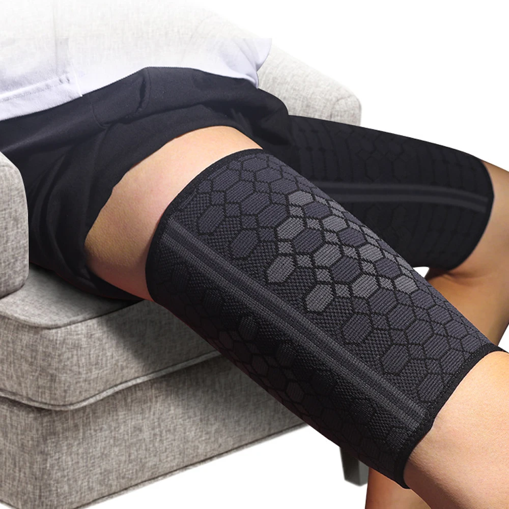 1Pair Thigh Compression Sleeves Breathable Elastic Anti Slip Quad and Hamstring Support Upper Leg Sleeve For Sports Running leg compression sleeves